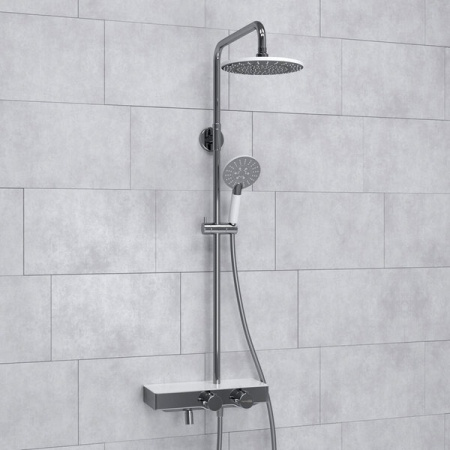 Душевая стойка Wasserkraft, с изливом, цвет - хром, A113.067.058.CH Thermo