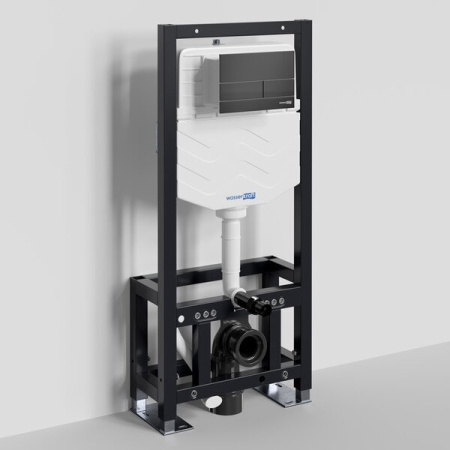 Инсталляция для унитаза Wasserkraft Dill 61TLT.010.ME.MB04, механическая клавиша черная матовая