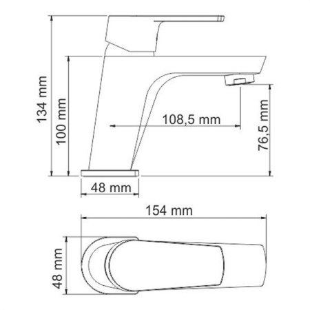 Смеситель для раковины Wasserkraft 6103, хром