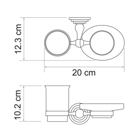 Держатель стакана и мыльницы Wasserkraft Ammer, K-7026