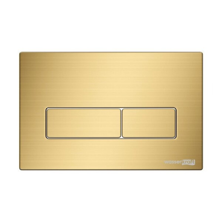 Инсталляция для унитаза Wasserkraft Salm 27TLT.010.ME.WH.MG03, декоративная стеклянная панель белая, механическая кнопка смыва золото матовое