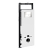 Инсталляция для унитаза Wasserkraft Salm 27TLT.010.ME.WH.BN04, декоративная стеклянная панель белая, механическая кнопка смыва никель
