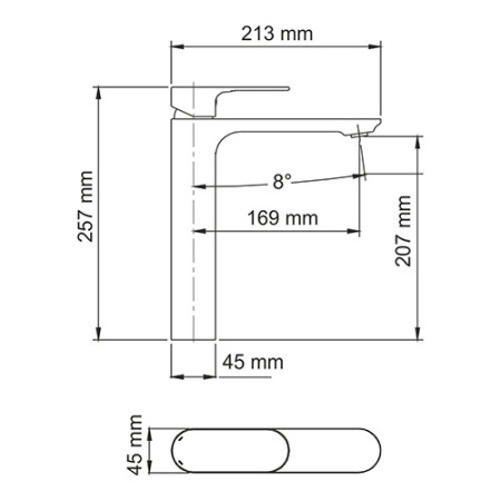 Смеситель для раковины Wasserkraft 5803H, хром