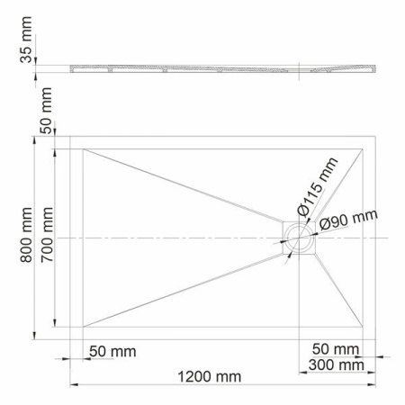 Душевой поддон Wasserkraft Dill 61T 61T06, 120 х 80 см, черный матовый