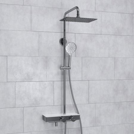 Душевая стойка Wasserkraft, с изливом, цвет - хром, A113.069.127.CH Thermo