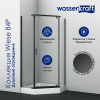 Душевой уголок Wasserkraft Wiese 84P 84P11, 90 х 90 х 200 см, профиль черный, стекло прозрачное