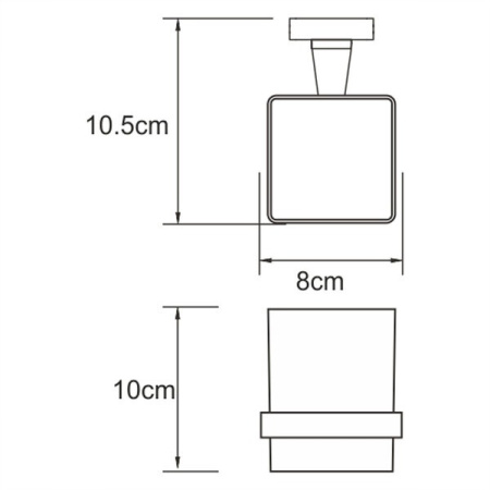 Стакан для щеток с держателем Wasserkraft Dill, K-3928