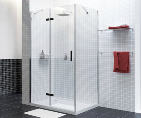 Душевой уголок Wasserkraft Aller Black L/R, 120 х 80 см, стекло прозрачное, 10H06LBLACK