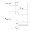 Полотенцедержатель Wasserkraft Серия К, 4 держателя, 12 см, никель, K-1054NICKEL