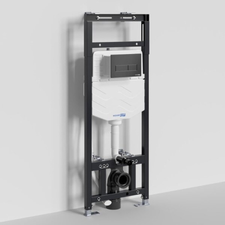 Инсталляция для унитаза Wasserkraft Alme 15TLT.010.ME.MB03, механическая клавиша черная матовая