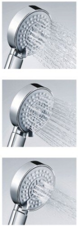 Душевая лейка Wasserkraft A035, 3 режима, хром, 8.5 см