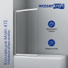 Шторка на ванну Wasserkraft Main 41S02-100 WasserSchutz Fixed, двустворчатая, стекло прозрачное, профиль серебристый,