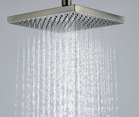 Верхний душ Wasserkraft A140, 200 х 200 мм, 1 режим струи, без держателя, светлая бронза