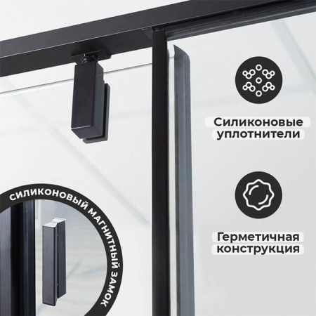 Душевой уголок Wasserkraft 74P18, прямоугольный, 90х100 см