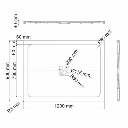 Душевой поддон Wasserkraft Dinkel 58T 58T07, 120 х 90 см, белый