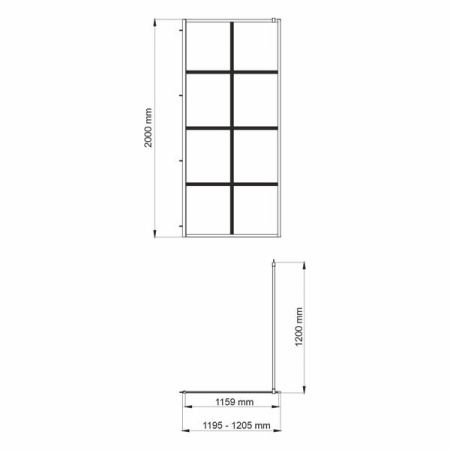Душевая перегородка Wasserkraft Glan 66W40 со свободным входом, 120 см, стекло прозрачное с принтом, профиль черный