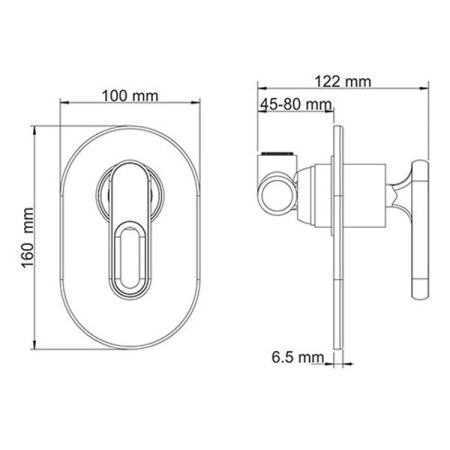 Гигиенический душ Wasserkraft A111857, со смесителем, C ВНУТРЕННЕЙ ЧАСТЬЮ, хром