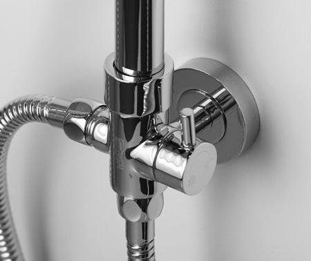 Душевой гарнитур Wasserkraft A016 с верхним душем 22 х 14 см, хром