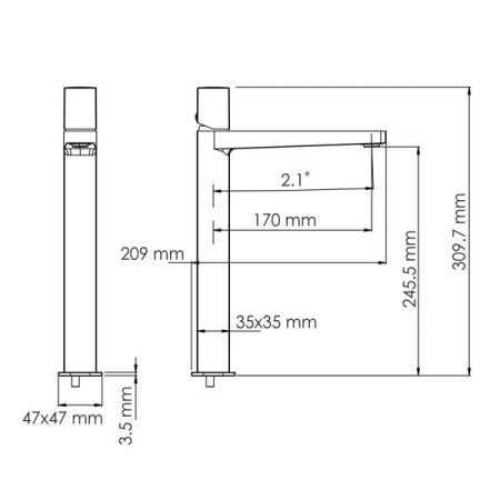 Смеситель для раковины Wasserkraft Nuthe, черный матовый, 9103H