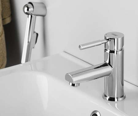 Смеситель для раковины Wasserkraft 4108 с гигиеническим душем, хром
