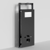 Инсталляция для унитаза Wasserkraft Salm 27TLT.010.ME.BL.WH03, декоративная стеклянная панель черная, механическая кнопка смыва белая