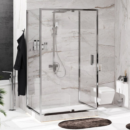 Душевой уголок Wasserkraft 48P25, П-образный, 80 см, с универсальной распашной дверью