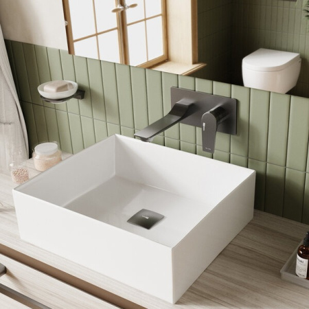 Смеситель для раковины Wasserkraft Wiese 8430, С ВНУТРЕННЕЙ ЧАСТЬЮ, оружейная сталь