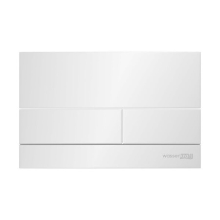 Инсталляция для унитаза Wasserkraft Glan 66TLT.010.ME.WH.WH04, декоративная стеклянная панель белая, механическая кнопка смыва белая