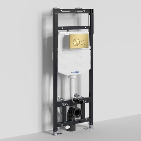 Инсталляция для унитаза Wasserkraft Alme 15TLT.010.ME.MG02, механическая клавиша золото матовое
